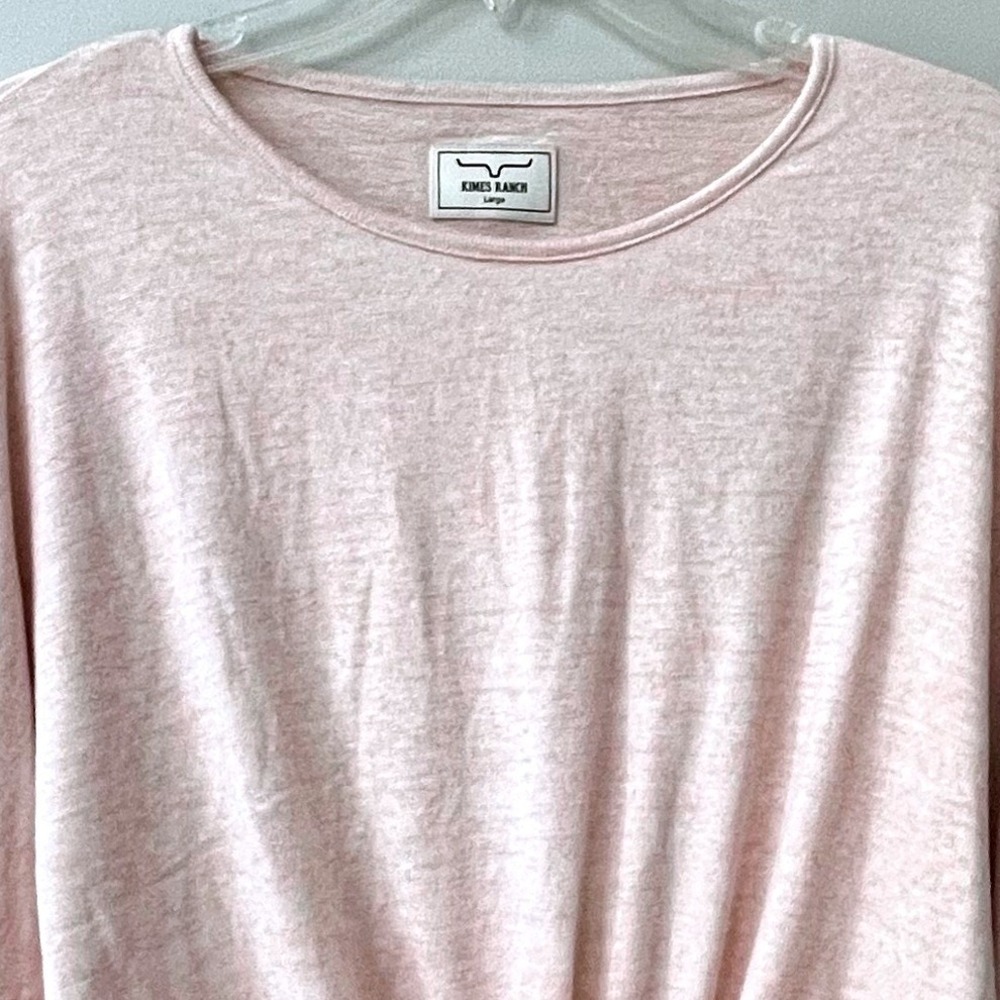 Kimes Ranch Moab Crew Blush Heather Drawstring Hem Long Sleeve Top Womens Large - Picture 5 of 8